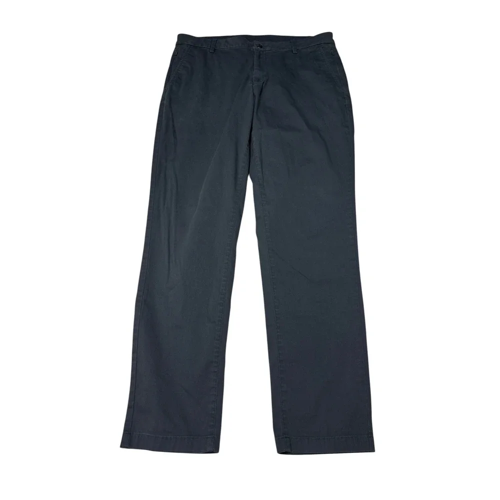 Birddogs Mens Navy Blue Performance Pants Chino Stretch 36x32 Flat Front‎